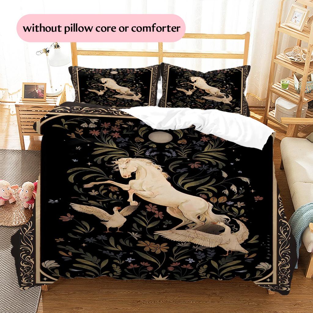 1PC Horse Bedding Quilt Set Quilt Cover Pillowcase Home Decoration Birthday Gift (1 * duvet cover + 15 * pillowcase, without core)