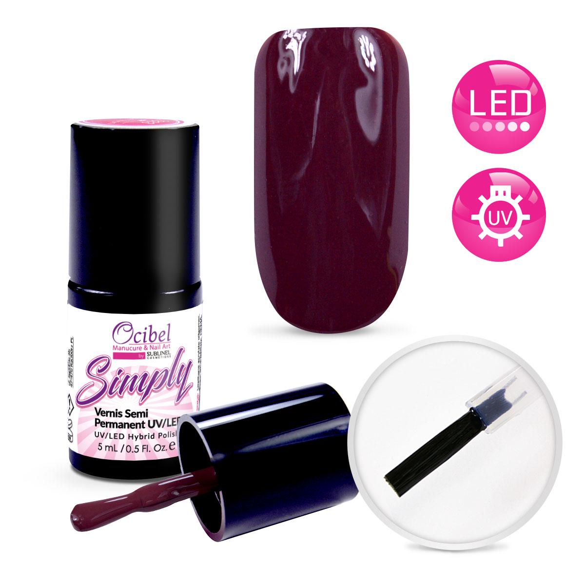 

Vernis Semi Permanent UV / LED Simply 1 Couche 5ml - Taupe Chocolat #2673 коричневий