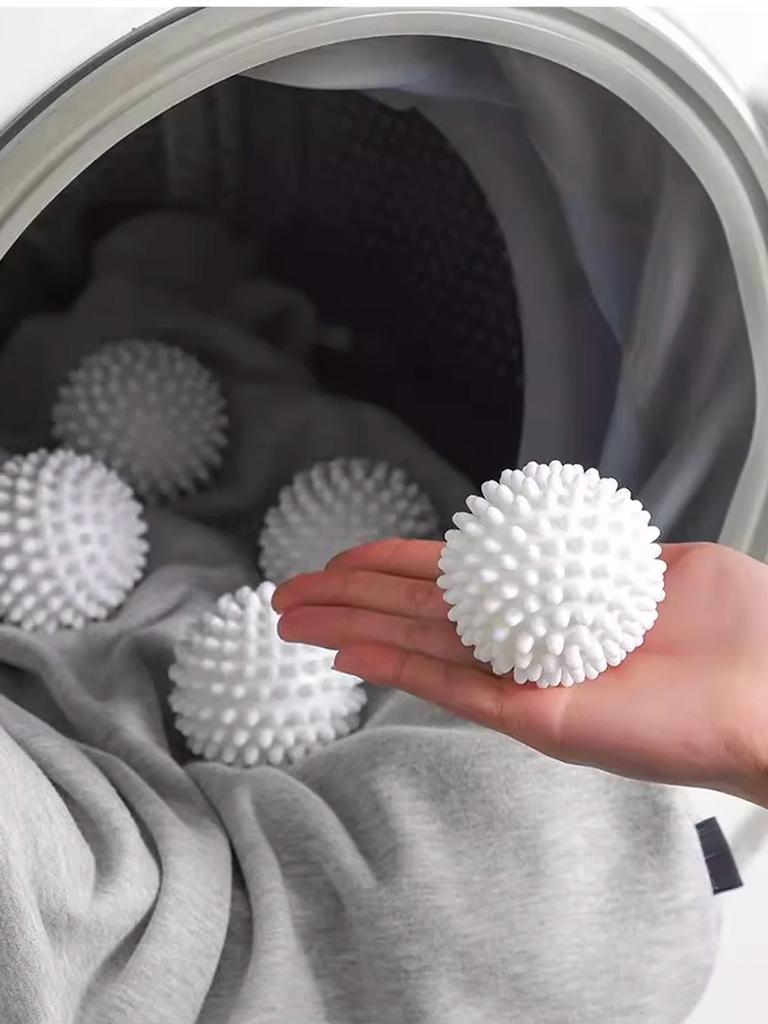 2\4\6PCS TPR Anti Winding Laundry Ball Circular Pure White Magic Cleaning Drum Washing Machine For Dirt Removal And Knotting