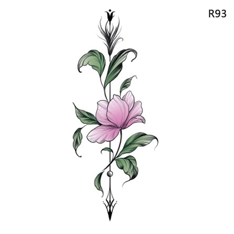 Waterproof Temporary Tattoo Stickers Black Butterfly Rose Transfer Flash Tatoo