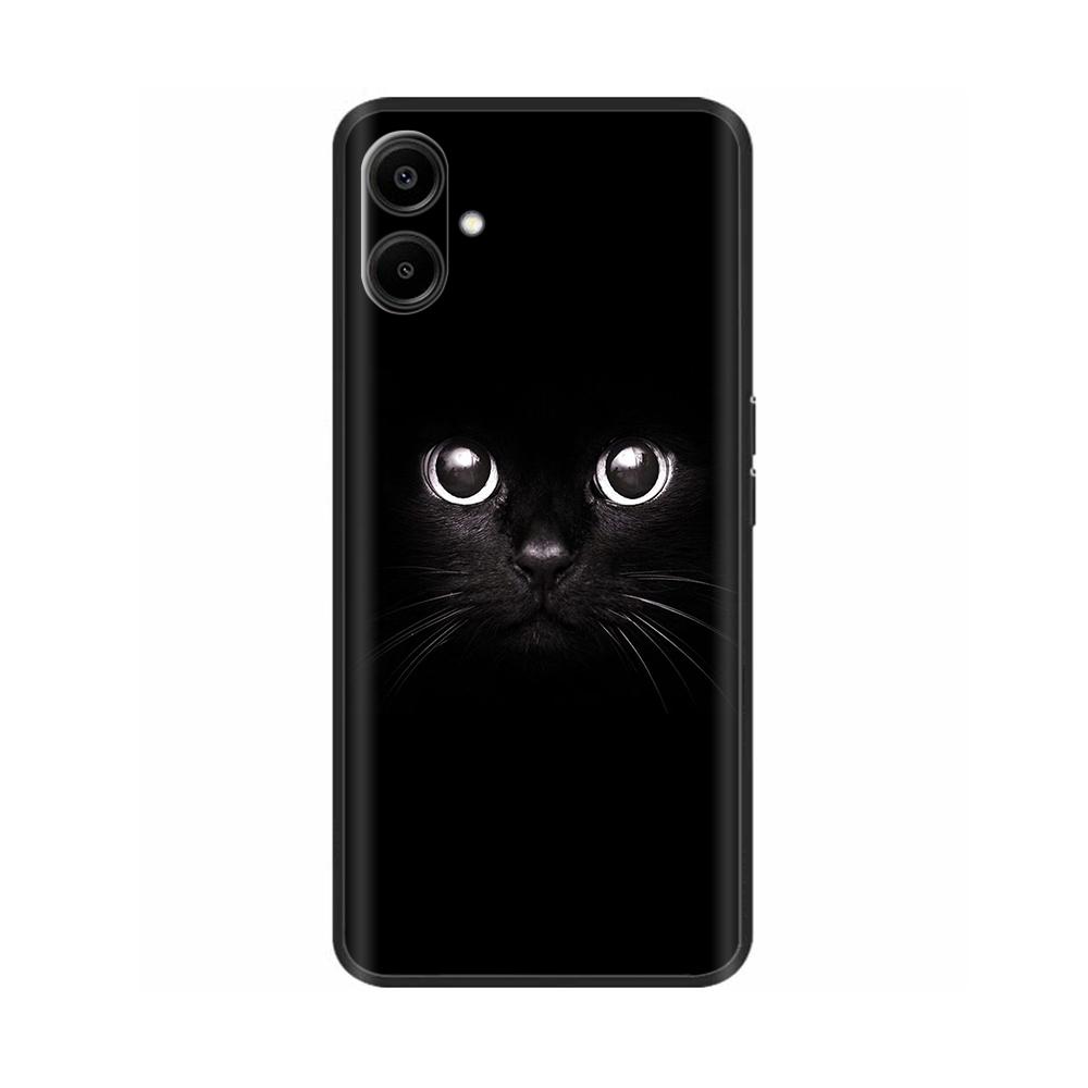 For Samsung Galaxy A06 Back Cover Soft Black Print Silicone Bumper Phone Case for Samsung Galaxy A06 A05 A04 Cases Fundas Coque