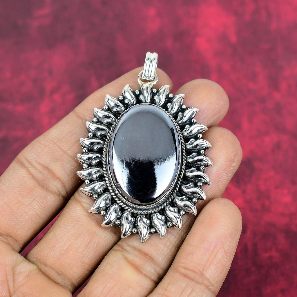Μενταγιόν Shungite, κοσμήματα πολύτιμων λίθων από μασίφ ασήμι 925, χειροποίητο μενταγιόν, για την Ημέρα των Ευχαριστιών