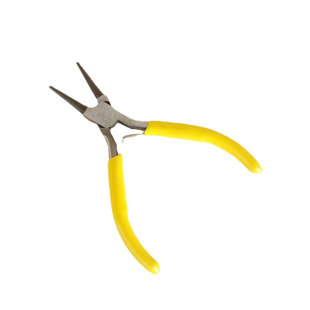 Handmade Beading Pliers Set: Round Nose, Steel Diagonal Cutting, and 9-Needle Pliers.