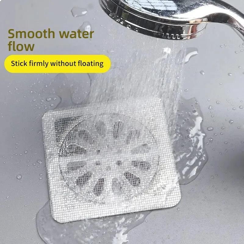 50pcs Disposable Shower Drain Hair Catcher Mesh Shower Drain Covers Floor Sink Strainer Filter Hair Stopper For Bathroom