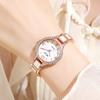 Women Retro Rhinestone Watch Round Imitation Ceramic Clock Watches
