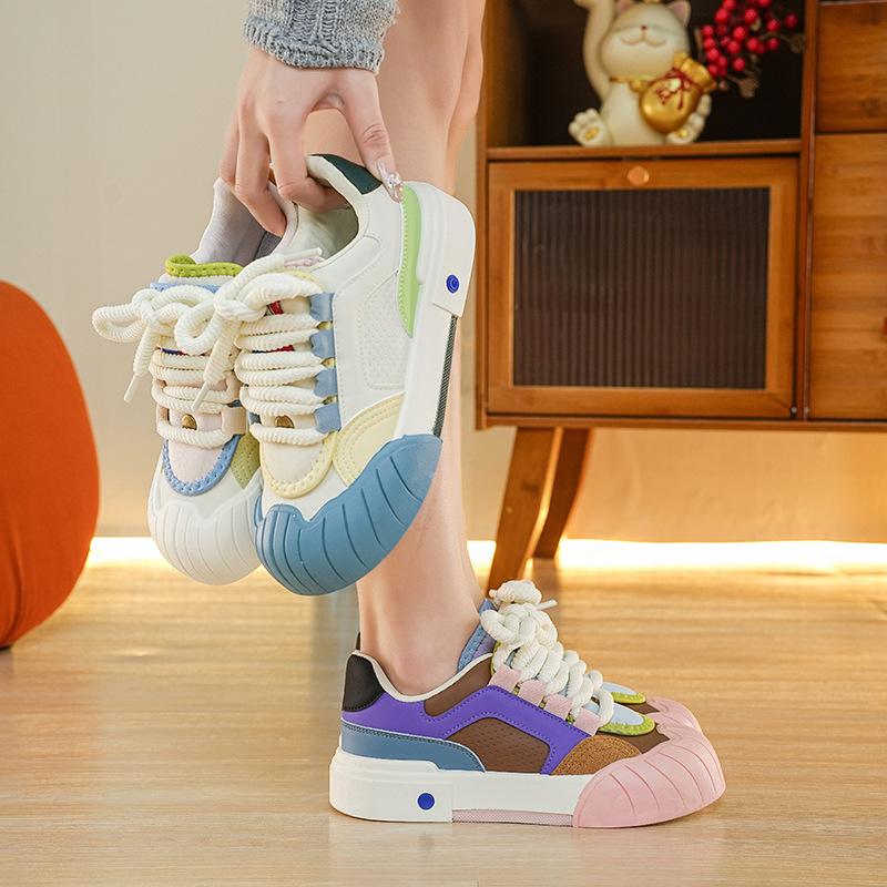 Spring Autumn Girls White Shoes Platform Sports Tide Leisure Women Shoes.