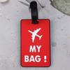 Soft PVC Cute Luggage Tag Letter Printed Travel Tag Men Women Suitcase Name Tag Bag Tags Airplane Labels Travel Accessories