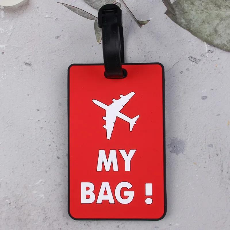 

Soft PVC Cute Luggage Tag Letter Printed Travel Tag Men Women Suitcase Name Tag Bag Tags Airplane Labels Travel Accessories