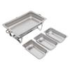 Professional Rectangular Food Warmer 3x3L Buffet Server with Fuel Holders for Catering Party Wedding Picnic