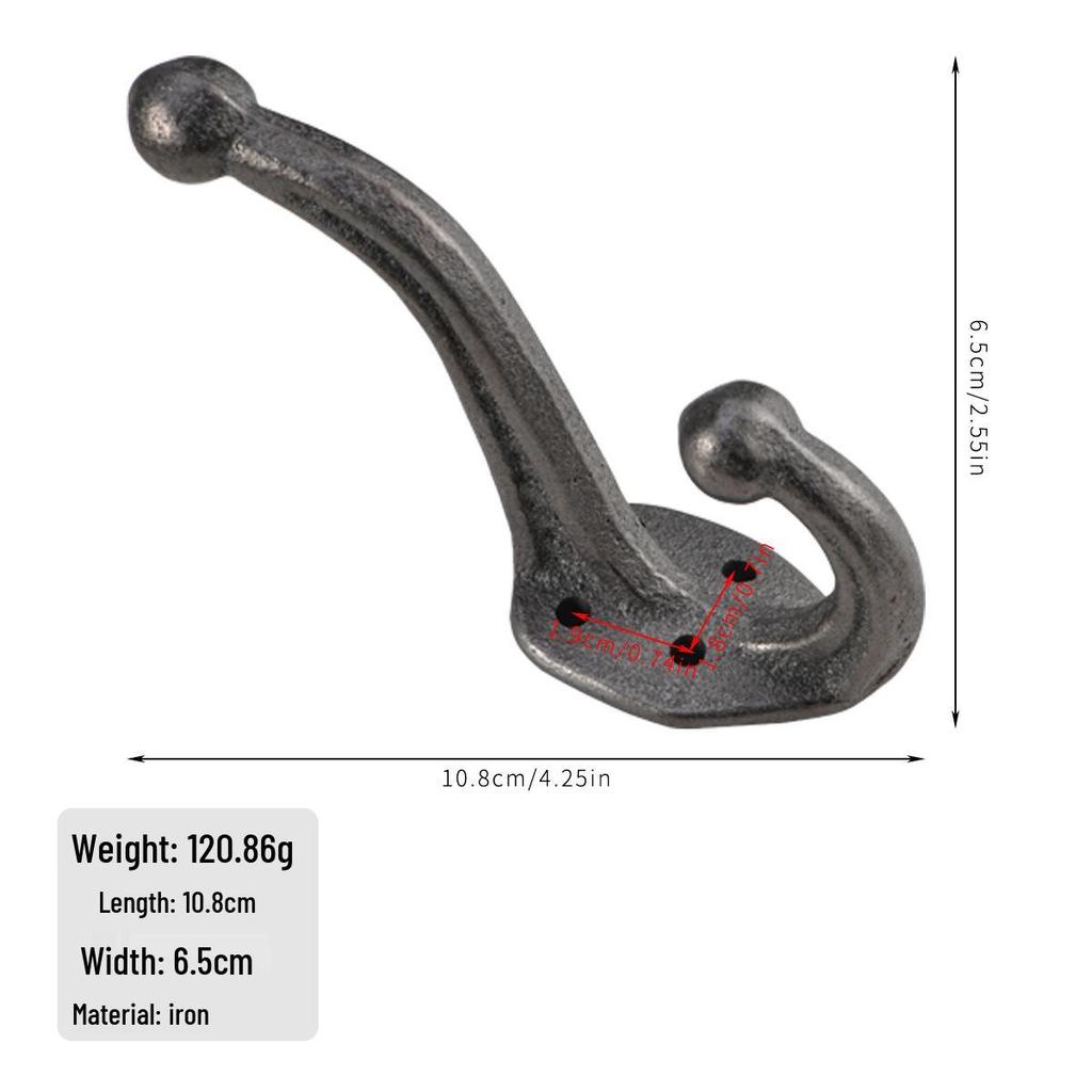 European Industrial Style Cast Iron Coat Hook - Retro Wrought Iron Door Hook Decoration.