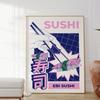 Retro Japanese Sushi Bar Poster Kitchen Food Posters and Picture Canvas Print Painting Dining Room Wall Decor Home Mural Cuadros