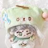 Melon costume (kigurumi cap, top & pants set) for 10cm plushies. Kigurumi accessory for idolfan activities, dollmascot, K-pop dollcostume. [Used]