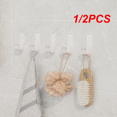 1/2PCS Traceless Gancho Multiuso Resistente ao Desgaste Transparente Gancho de Armazenamento Doméstico Chave Roupas Forte Banheiro Cozinha Acrílico