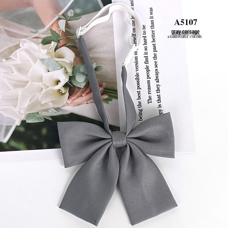 JK Collar Bow Tie for Women - Korean & Japanese Academic Style, Solid Color with Fine Stripes, Black & Wine Red