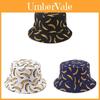 Cappello da Pescatore Double Face con Stampa di Banane e Ampia Falda per Streetwear e Protezione Solare