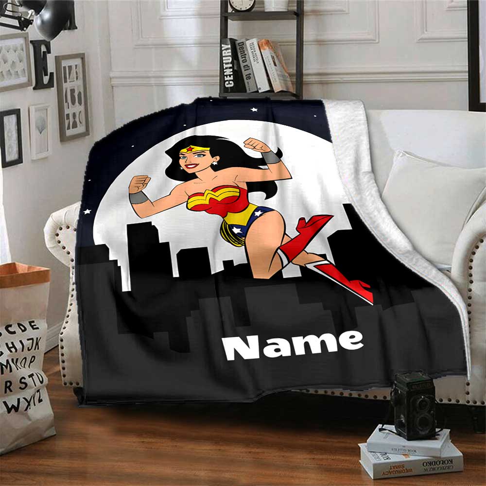 Warner Bros. Films (2) Personalized Name Blanket Cozy Customizable Blanket Comfortable for Home Decor Chair Office Chair Bed for All Occasions