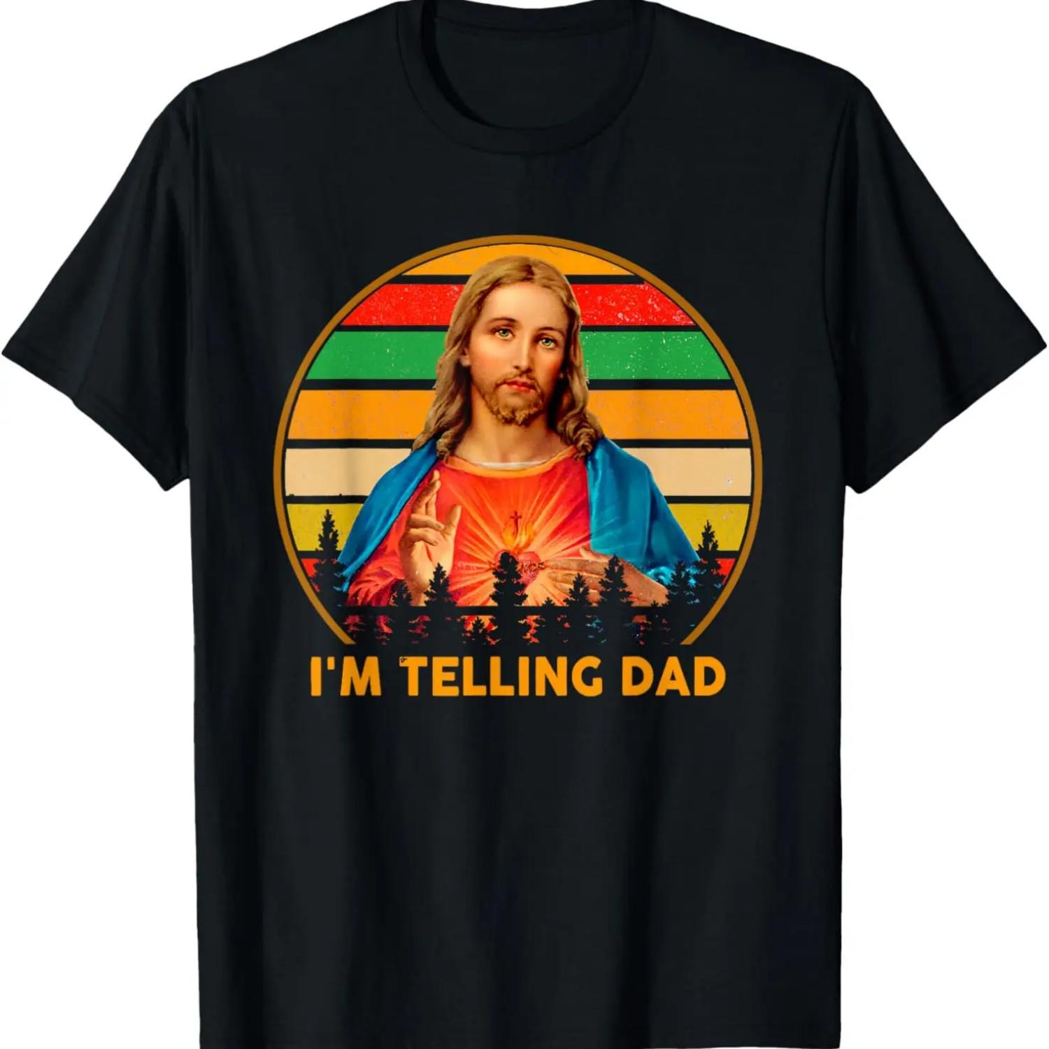 

I m Telling Dad Shirt Funny Religious Christian Jesus Meme T-Shirt XXXXXL чорний