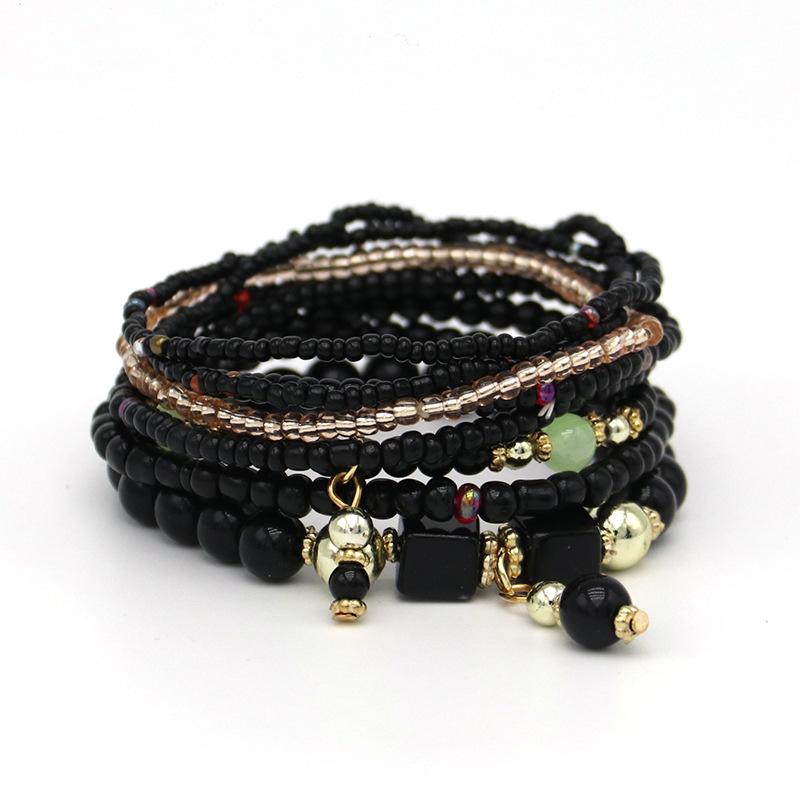 Boho Vícevrstvý Náramek Personalizovaný Tyrkysový Korálkový Cestovní Šperk Náramek Šperk Náramek