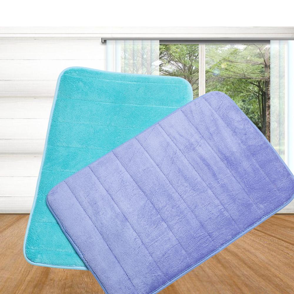 

Shaggy Soft Non Slip Coral Fleece Bedroom Footcloth Memory Foam Mat Rug Carpets