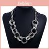 Vintage Geometric Metal Chain Necklace With Gold Plating For Fashion Women