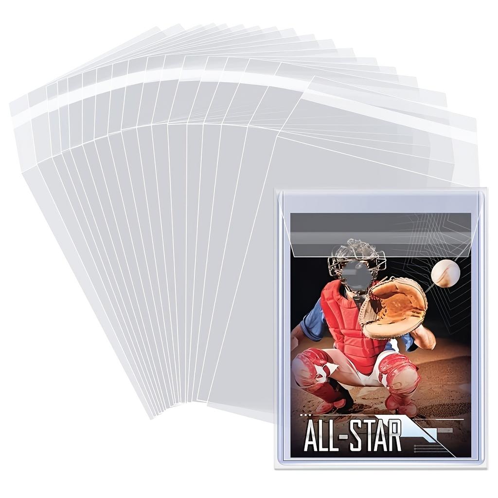 100-Top Load Card Sleeves Super Protective Professional Collector, Acid-Free Transparent Re-Sealable Penny Sleeve for Sports and Game Cards