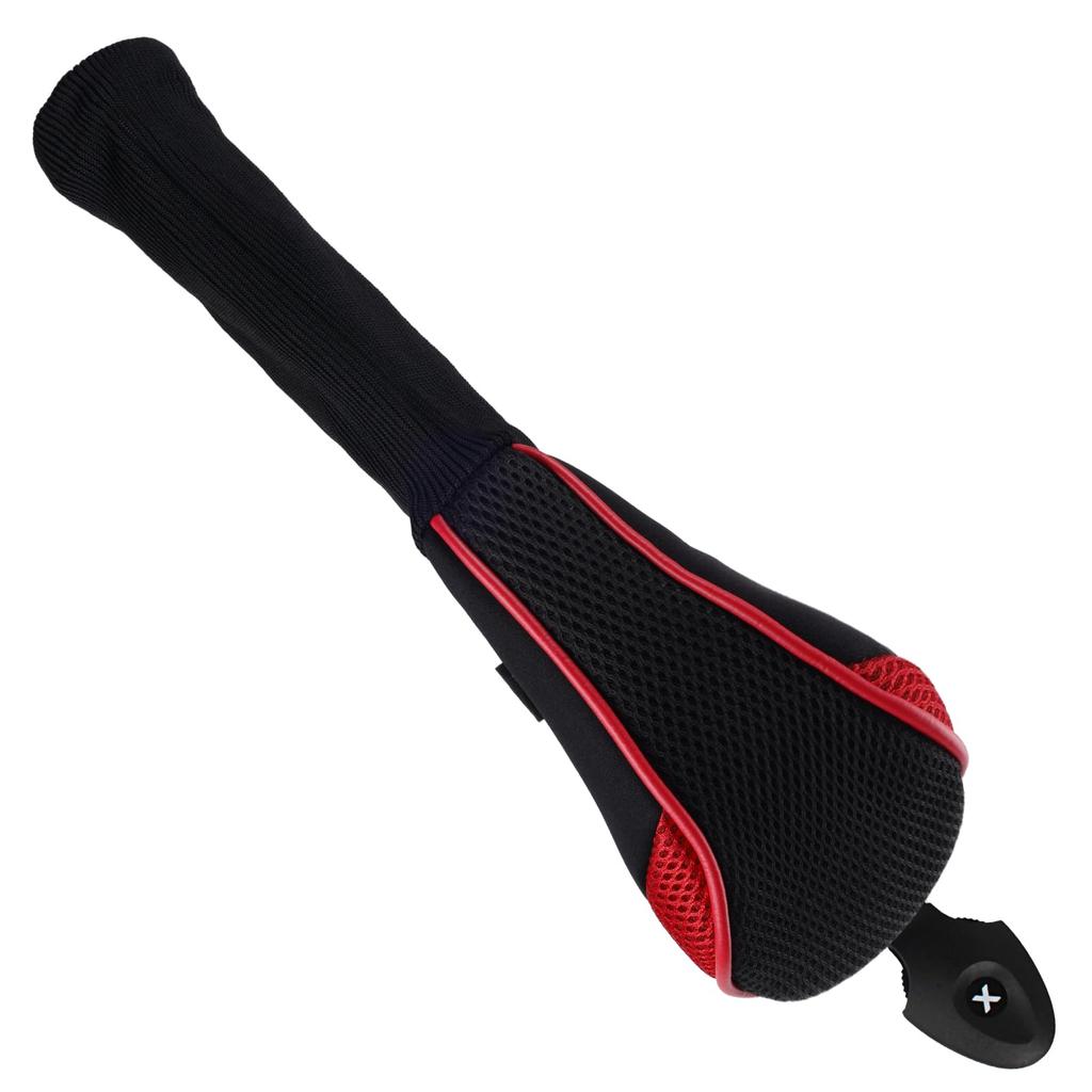 Andux Long Neck Golf Hybrid Club Head Covers with Replaceable Number Tags, Set of 4 (Red)