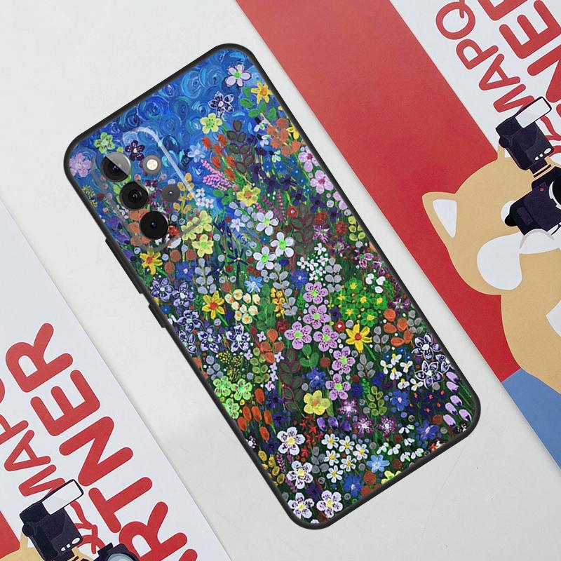 Colourful Flower Painting Art Case For Samsung Galaxy A06 A16 A36 A56 A55 A35 A33 A53 A13 A23 A17 A54 A34 A14 A52 A32 A15