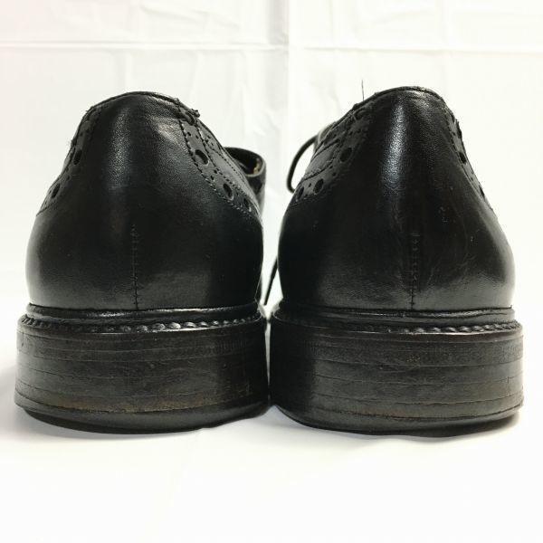 JOHN BROMMEL'S Made in Italy Vintage Wingtip Business Shoes Black size 8 26.5-27.0 Men's(USED)