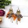Handmade retro bohemian feather earrings dream catcher elements long fringed earrings temperament women's earrings