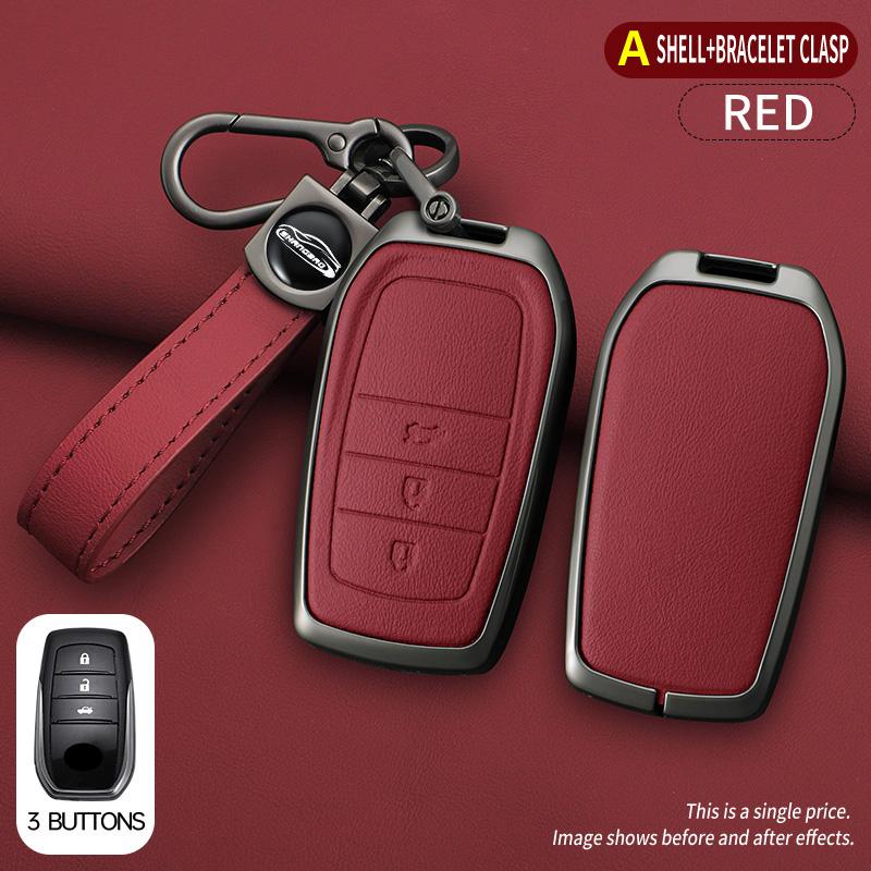 2 3 4 5 6 Buttons Car Key Case Cover For Toyota Gr Sport C-Hr Gazoo Rav4 Racing Mirai Avensis Zinc Alloy Keychain Accessories