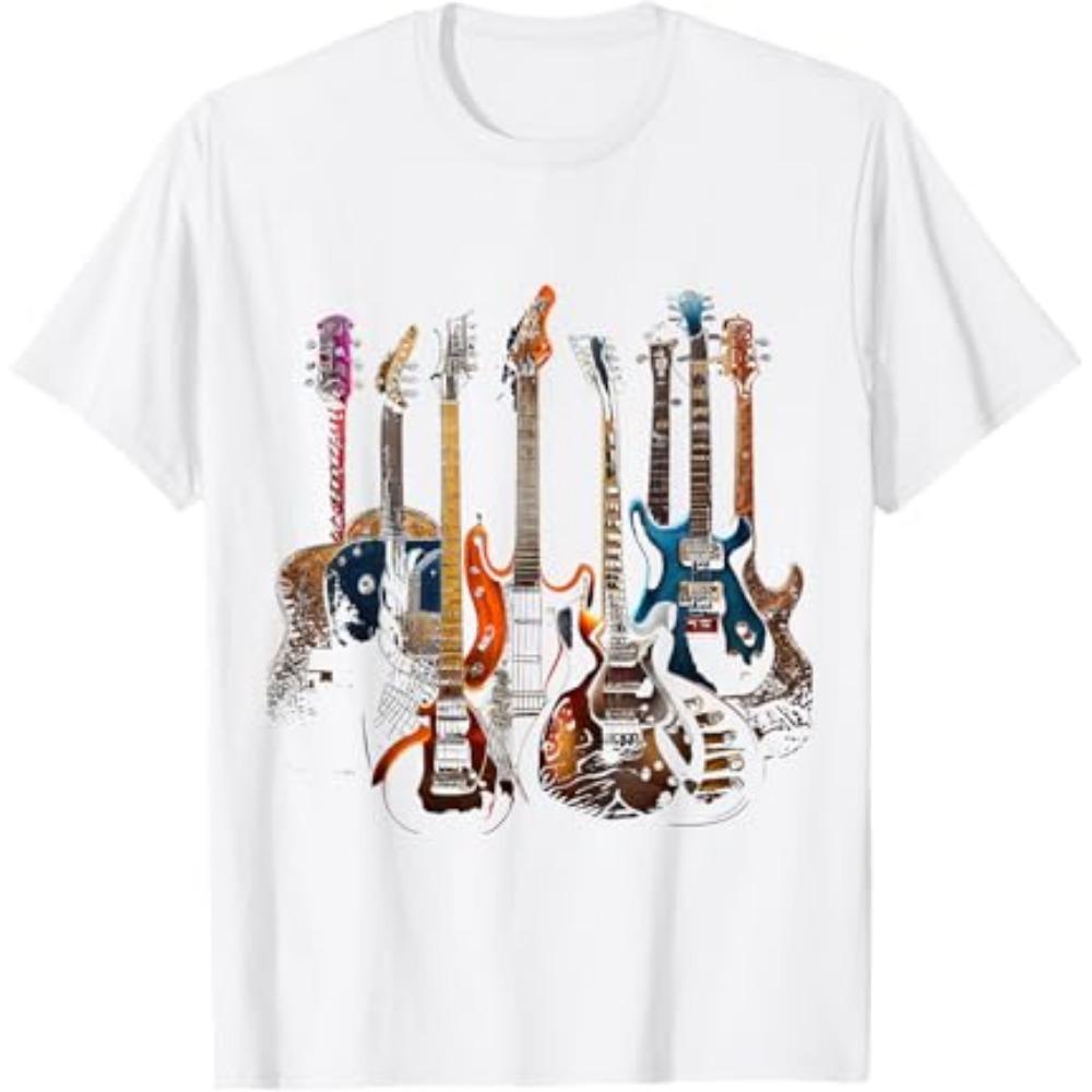 New Arrival Guitars guitarists Short Sleeved Round Neck Y2k Tshirt Men Clothing New in Top Tees Mens TShirt Camisetas 35803