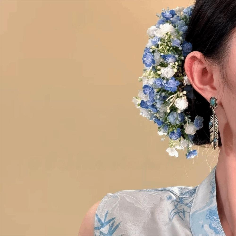 Fairy Thai Hairpin Bohemian Bride Side Clip Fashion Starry Sky Flower Hiar Stick Hair Accessories