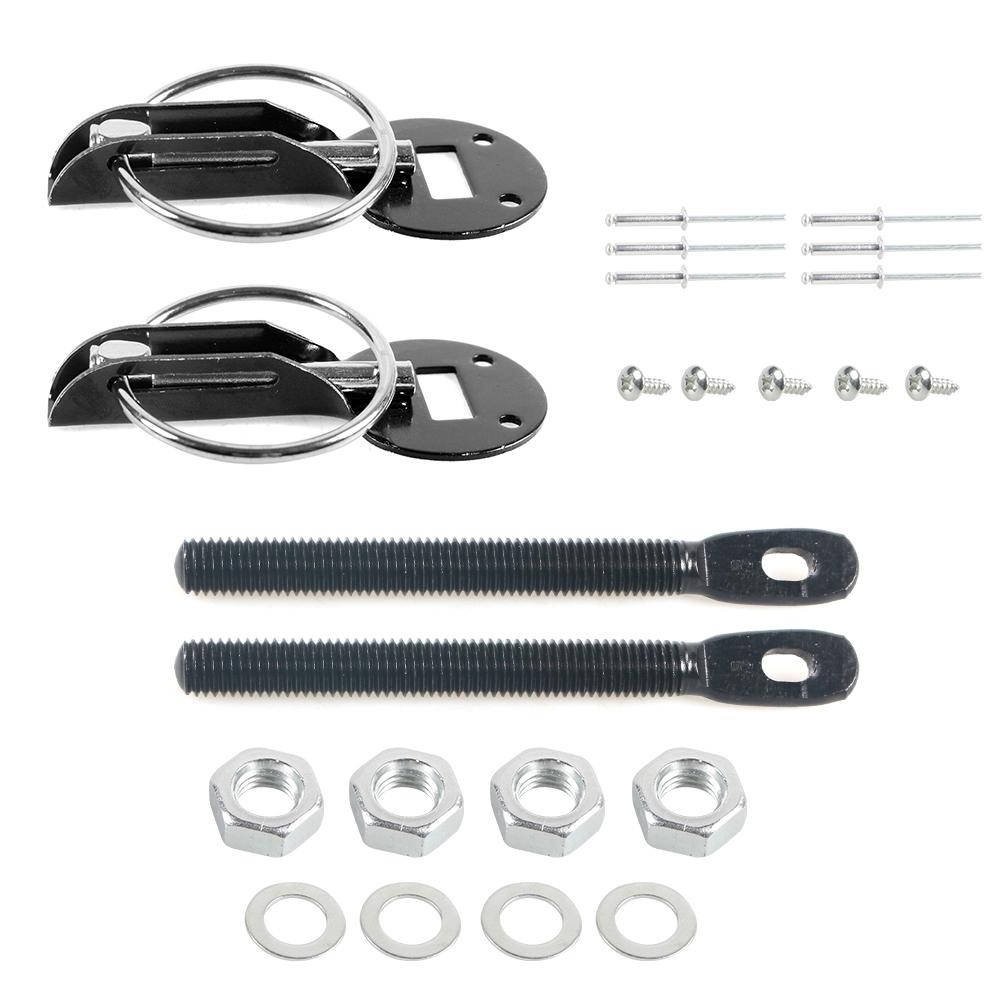 Universal Aluminum Alloy Mount Hood Pin Bonnet Lock Kit Car Tunning Lock Kit Down Hood Lock Latch Pins Vehicle Accessories HL-10