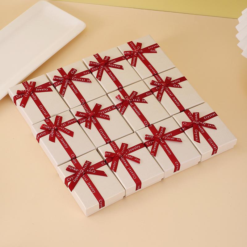 12PCS Bowknot Jewelry Box Earring Jewelry Organizer Necklace Storage Box Paper Organizers Storage Jewelry Display Gift Case