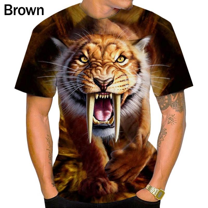 New Fashion Men's and Women's 3d Printing Summer T Shirt Animal Tops Tees