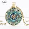 SUTEYI Boho Mandala Art Picture Earrings Vintage Henna Yoga Om Symbol Zen Buddhism Glass Dome Earrings For Women Jewellery