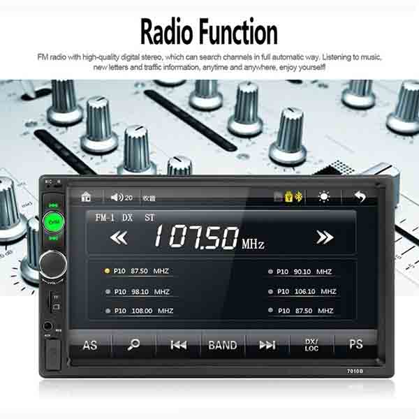 7010B 7 Inch Bluetooth V2.0 Car Audio Stereo Touch Screen MP5 Player Support SD USB FM Radio