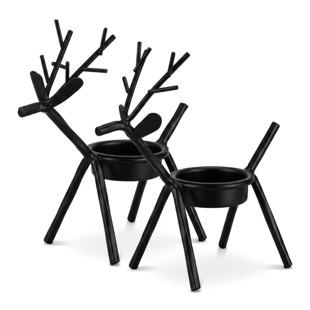2pcs Reindeer Candle Stand Metal Tealight Holder Ornament Candle Table Decor  Dining Room