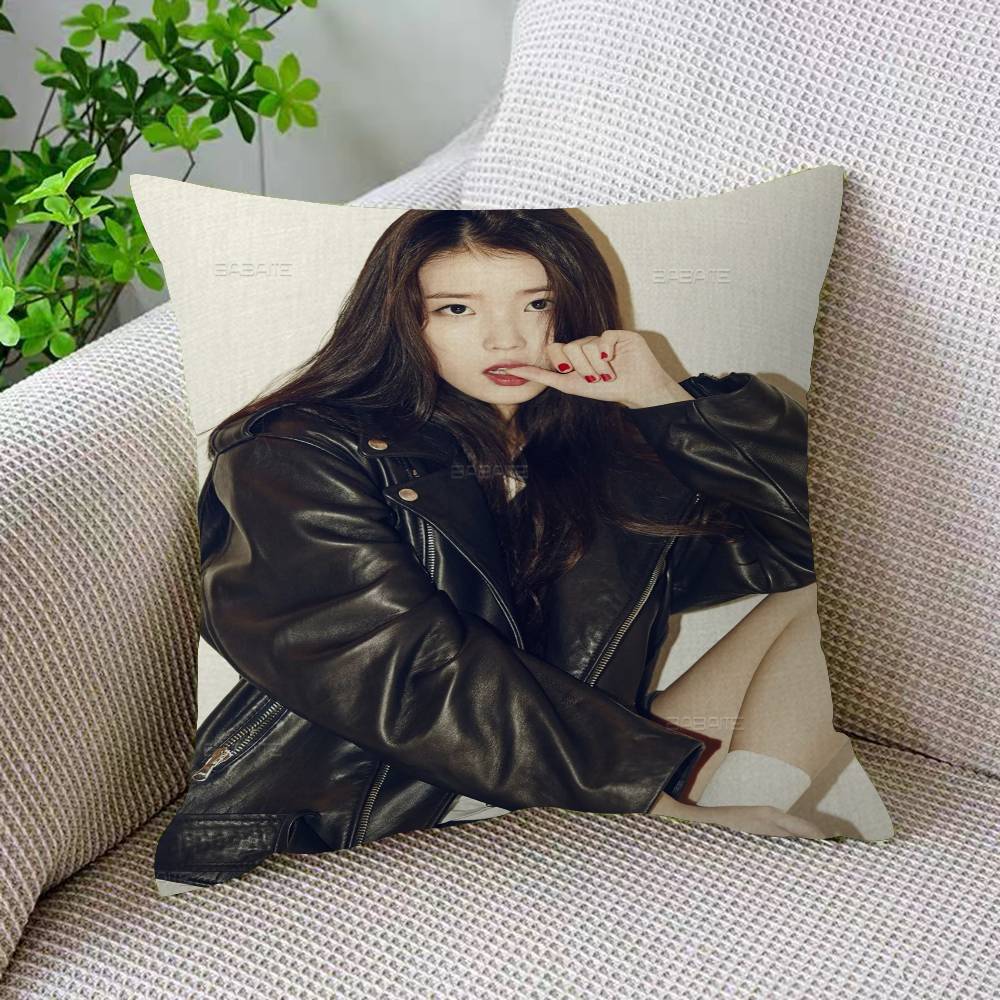 Lee J-Ji E-Eun I-IU Anmie Pillow Cover Sofa Cushion Cover Home Room Decoration Children Gift 12x12Inch