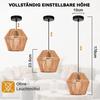 Lampe suspendue - NETTLIFE - Boho 150 cm E27 - Noir - Ø24 cm - Max 40W