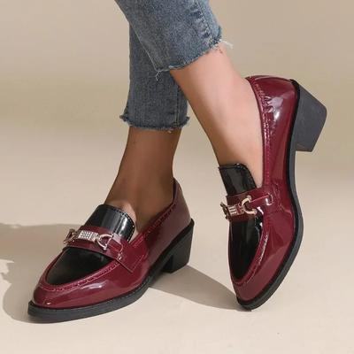 Fashion Elegant Woman Heeled Shoes 2025 Fashion Lace-up Cuff Women's Loafers Metal Decoration Office and Career Plus Size Pumps Women