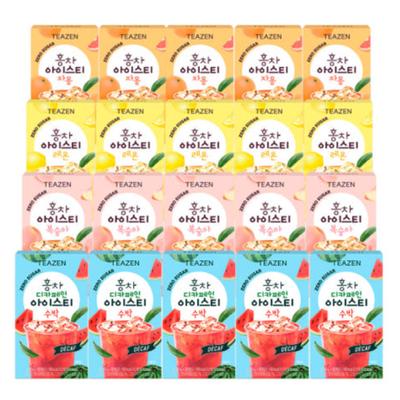 Teazen Schwarztee Eistee 4 Geschmacksrichtungen 5g Set (Zitrone, Grapefruit, Pfirsich, Wassermelone) (3 Optionen)