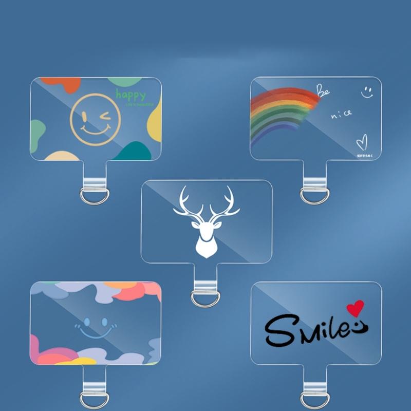 Universal Cellphone Anchors Phone Lanyard Patches Pad Tether Tab for Drop Protections Phone Strap Connector with Rings