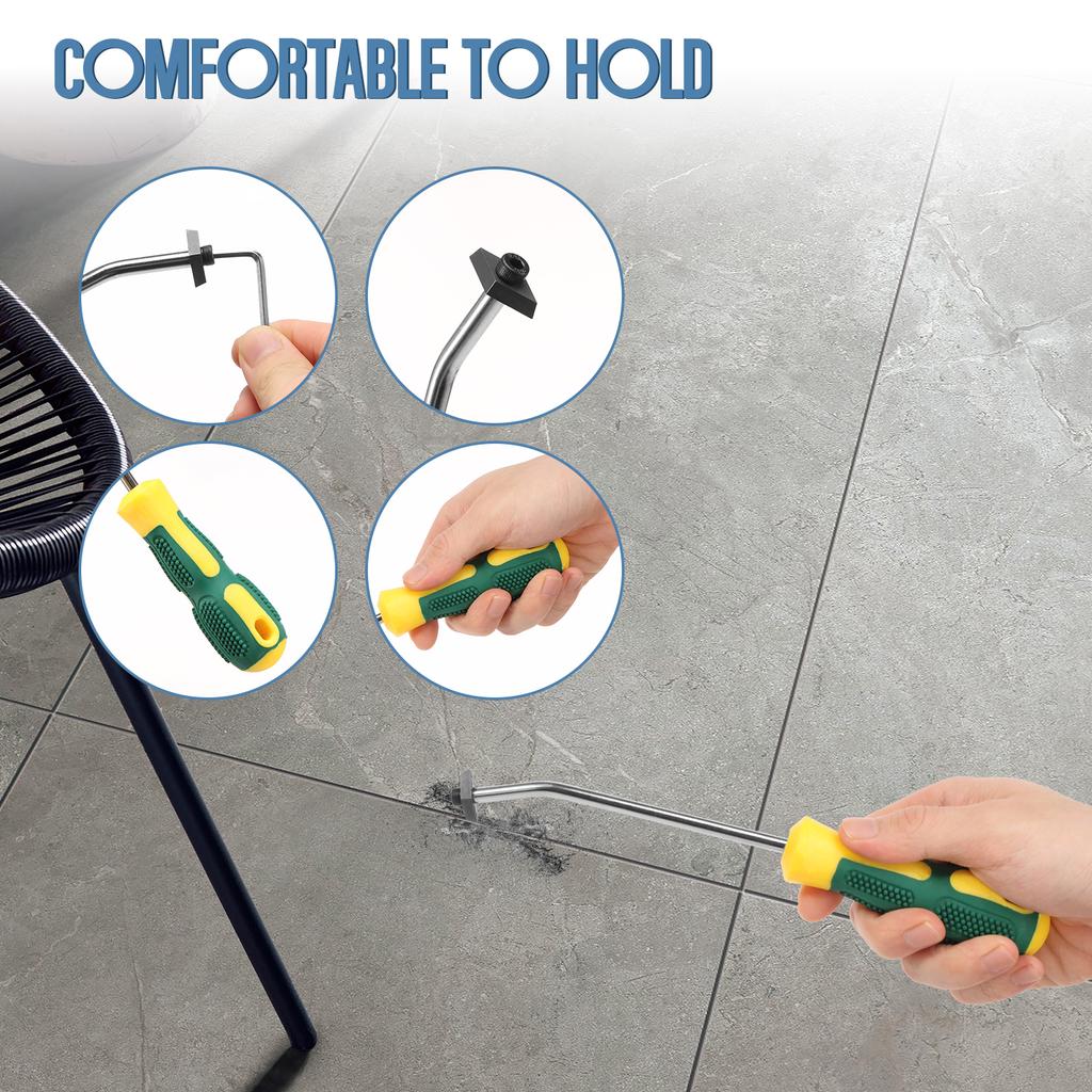 1Set Grout Removal Tool Kit with 6Knife Blade Beveled Emery Blade Grout Sealing Tools Grout Removal Tool for Floor Tile Cleaning