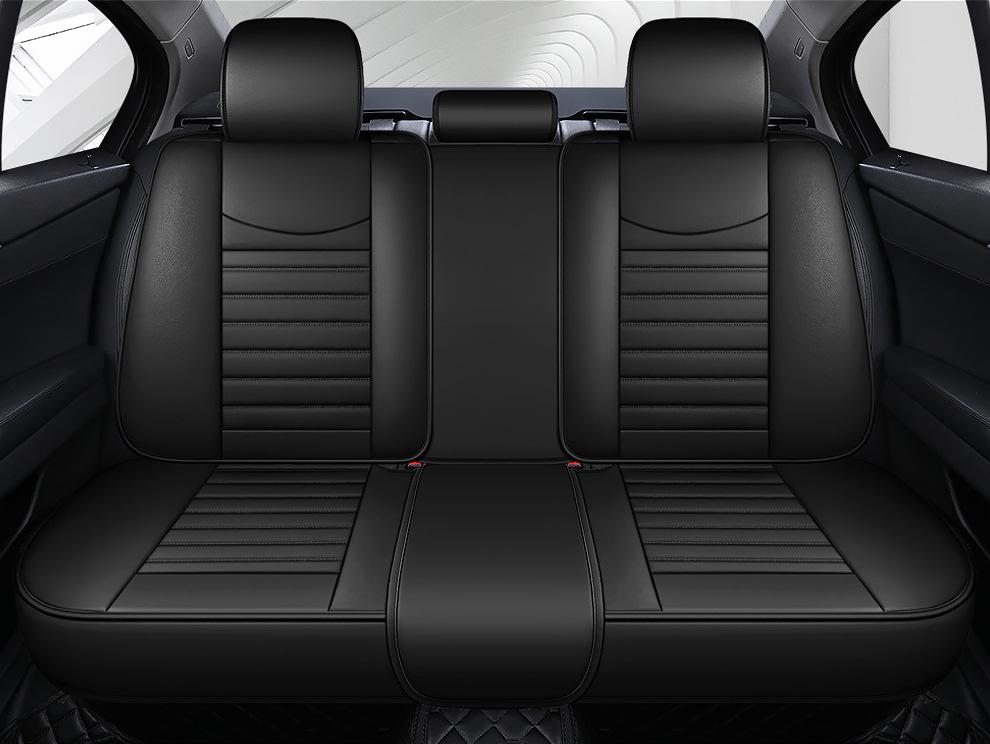 2022 All-Season Full Leather Car Seat Cushion with Fixed Waist Design