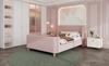 Children's Bed Upholstered Bed, Single Bed Sleigh Bed with Cosmic Pattern, 90 x 200 cm, For Boys & Girls, Pink, Velvet (Without Mattress)