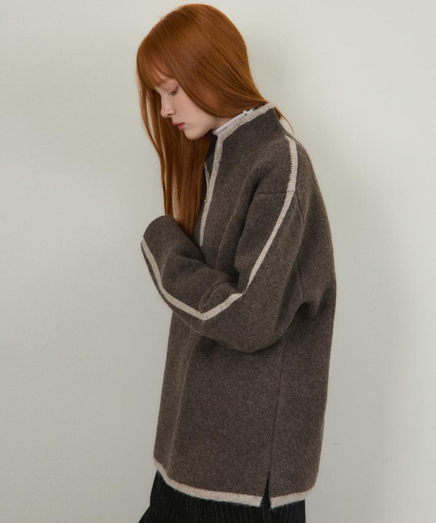 Wednesday Oasis For Woman W/Always Aran Brushed Half Zip Knit 2 Colors