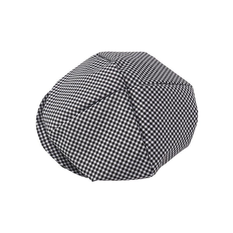 Elegant Korean Style Plaid Bowknot Cloud Beret Hat For Women And Men Spring Fashion