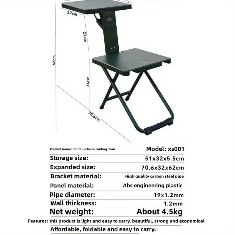 Outdoor Folding Stool Lightweight Camping Chair Portable Square Seat for Hiking Picnic Writing and Learning