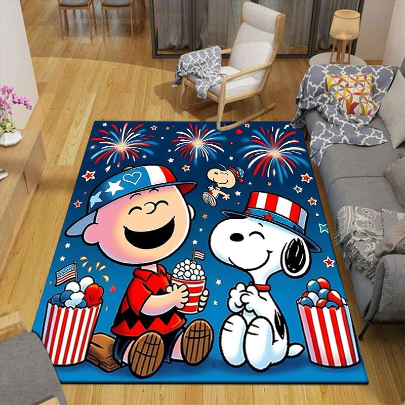 1pc Snoopy Charlie Brown Celebrate Rug, Office Carpet Indoor Outdoor Entrance Doormat, Non-Slip Soft And Comfortable, Living Room. Q7140174